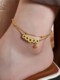 Fortune-Attracting Five Emperors Coin Anklet 2025 New Trendy Copper Coin Good Luck Sexy Anklet 18K Gold Titanium Steel Non-Fading