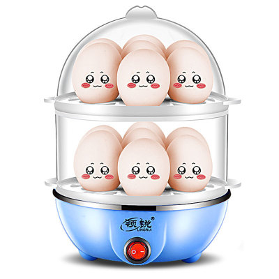 Lingrui mini multi-function double-layer egg cooker stainless steel egg steamer automatic power off household small breakfast machine