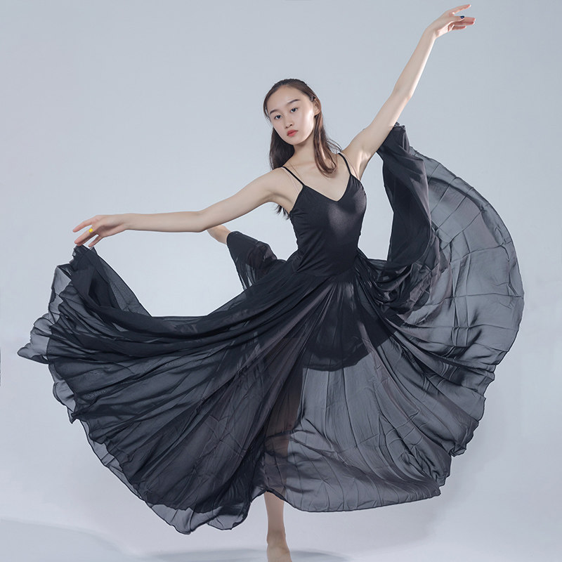 New style modern dance performance costumes ballet practice skirt shooting photo black suspenders large skirt pose art test clothing female