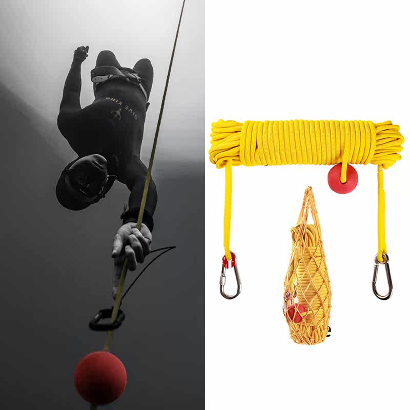 DIVEKING negative buoyancy buoy float free diving customizable scale diving rope scuba diving rope safety rope