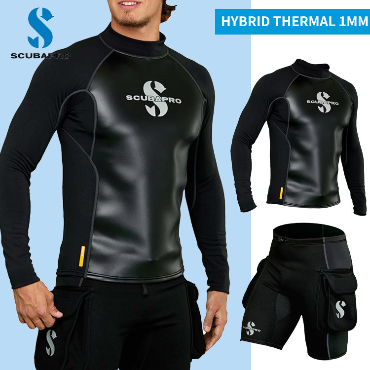 Scubapro THERMAL 1mm diving suit technical diving shorts pocket long sleeve pants two-piece diving suit