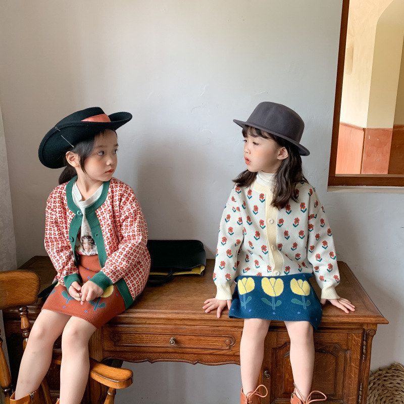 Twin Children's Clothing for Girls, Sister Matching Outfits, Korean-Style Knitted Sweater, 2026 New Model, Girls' Autumn Cardigan Jacket, Trendy Twin Children's Clothing for Girls, Sister Matching Outfits, Korean-Style Knitted Sweater, 2026 New Model, Girls' Autumn Cardigan Jacket, Trendy