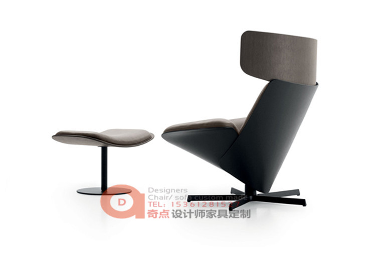 Bắc âu thiết kế nội thất Lounge Chair giải trí ghế ngồi có thể ngả da duy nhất ghế xoay