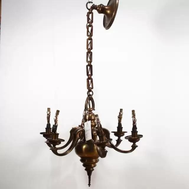 Magic All Ocean Goods Western Antique Brass Candle Holders old 6 Head chandeliers Atlantic Folk lamps Film and TV props pendants