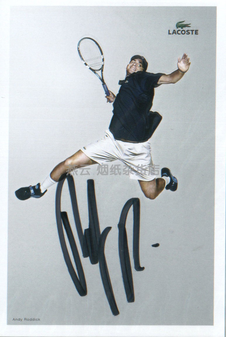 Spot US tennis star Andy Roddick Andy Roddick official pro-pen signing card