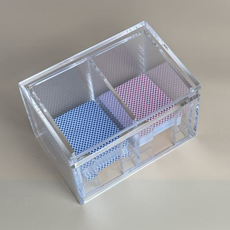 Baccarat waste card box double grid waste card box acrylic transparent waste card box desktop box