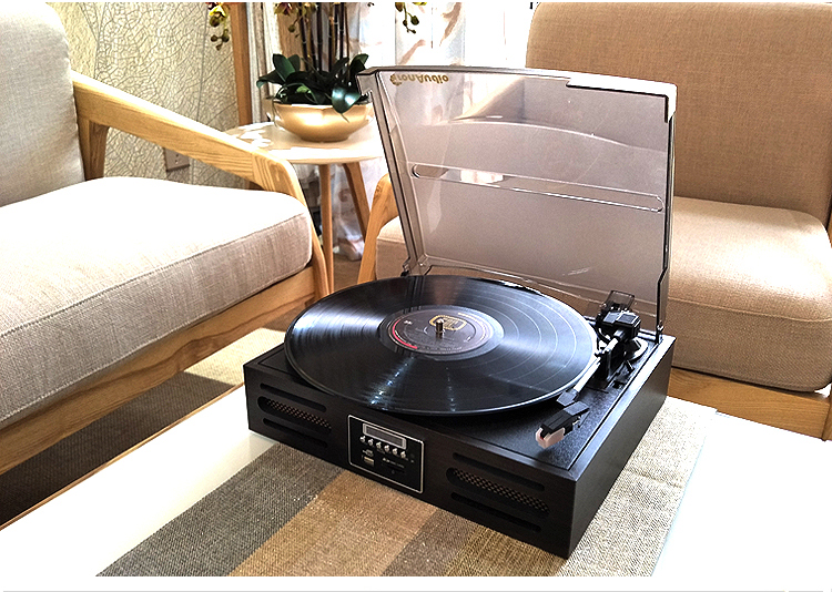 Máy ghi âm LP vinyl máy ghi âm retro cổ máy ghi âm cổ Bluetooth U đĩa hoài cổ bằng gỗ đài FM - Máy hát kim đĩa than technics