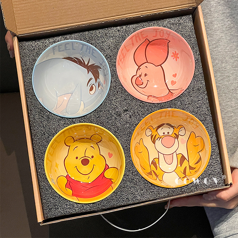 Disney Winnie the Pooh Ceramic Rice Bowl Home Use 2026 New Model Housewarming Birthday Gift Tableware Set Souvenir Gift