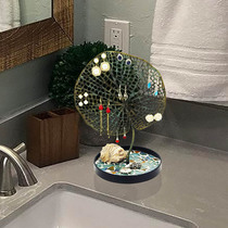 American iron turtle leaf earrings earrings storage rack hole board creative home accessories store props retro mosaic