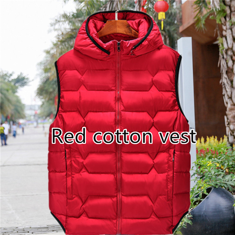 Thêm phân bón để tăng vest nam mùa đông thêm kích thước lớn xuống bông mỡ cotton vest béo nam vest nam 340 kg áo khoác thu đông