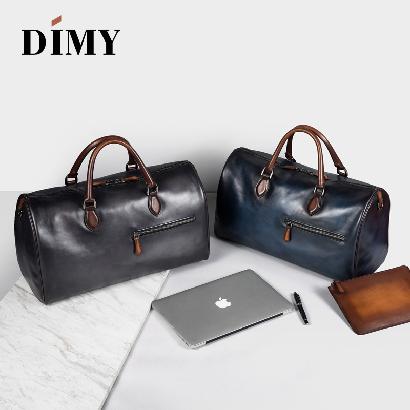 Travel bag men's leather luggage bag handbag business trip short-distance travel bag large-capacity fitness bag Boston diagonal