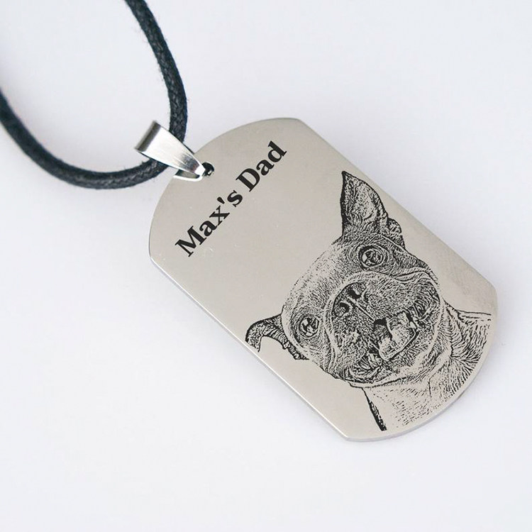 Customized pictures letter letter Kittendog Pet Photo nameplate army necklace pendant send boyfriend memorial gift