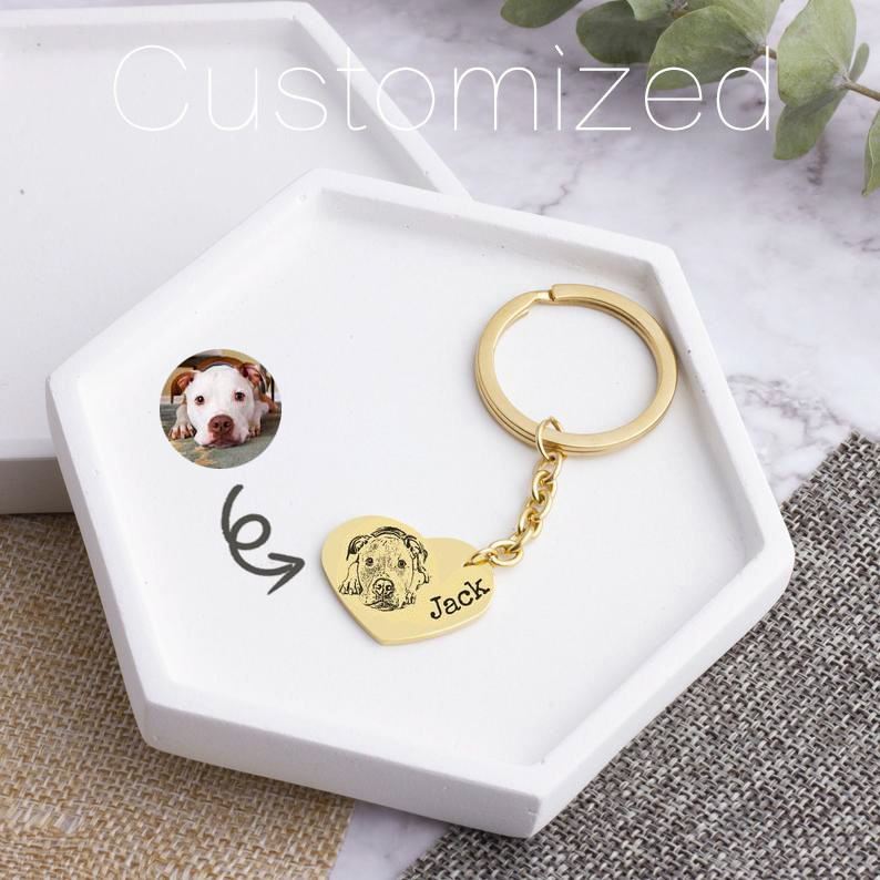 To map custom pet cat and dog photo avatar commemorative keychain bag gift pendant logo advertising key ring