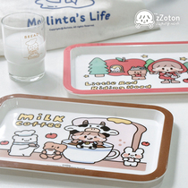 King Zhuo Molinta Azhuo small tray Apple girl milk coffee plastic melamine storage plate