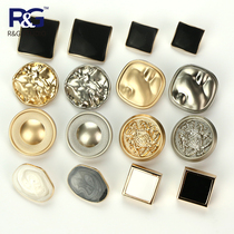 New irregular square metal button bump effect British style double Lion button for men and women suit coat button