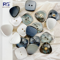 New resin irregular shaped button Triangle Square fashion buckle pearlescent imitation shellfish buckle womens coat casual buckle