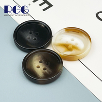 Matte resin button round four-eye button top womens all-match small suit mens jacket pants windbreaker coat button