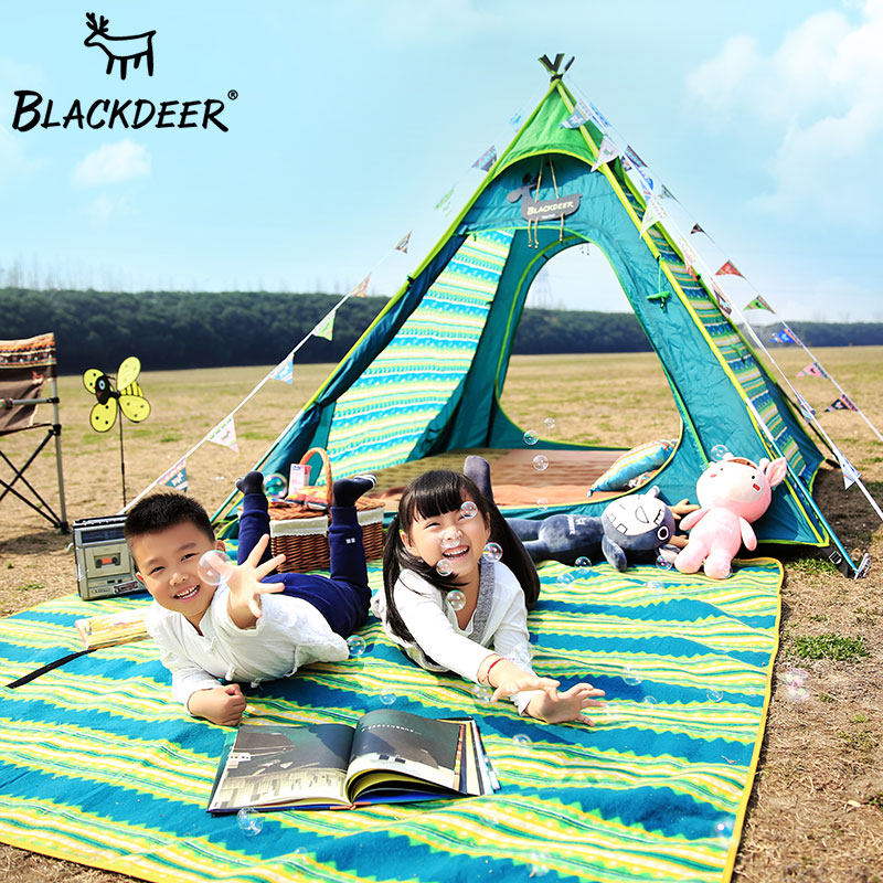 BLACKDEER Black Deer Outdoor 3-4 People's Space Camping Tent Stainless Steel Rod Camping Indian Tent