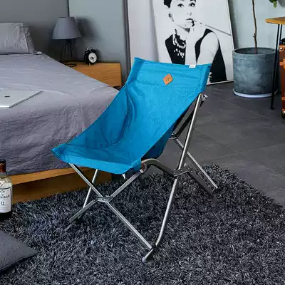 Black deer outdoor folding chair aluminum alloy loose portable lazy chair camping beach backrest fishing moon chair