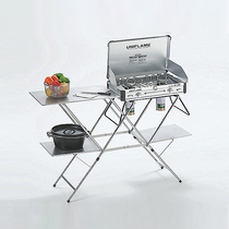 UNIFLAME Japan outdoor camping barbecue stainless steel folding kitchen rack storage table table cooking table