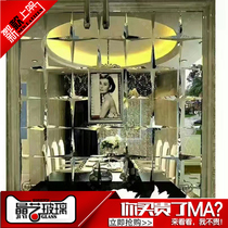 Crystal glass art fight mirror Sofa living room TV background wall gray mirror Diamond European modern restaurant tea mirror