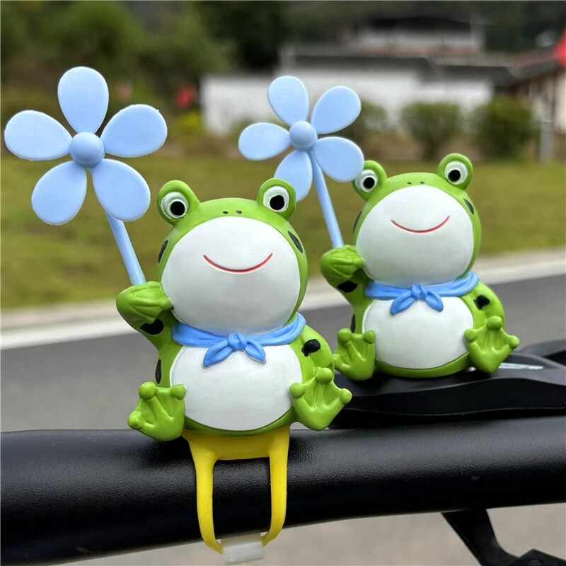 Cute Frog Windmill Bamboo Dragonfly Electric Scooter Accessories Road Bike Electric Motorcycle Decoration Accessories