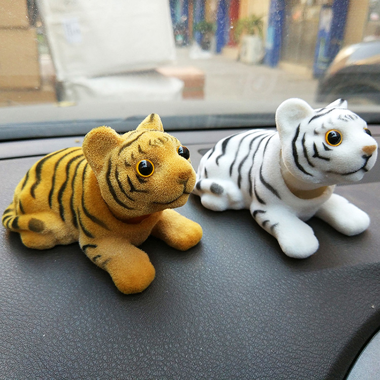 Car Supplies Swing Ecstasy Small Tiger In-car Instrument Desk Decoration Furnishing Cute Little Animal Small White Tiger Pendulum Pieces