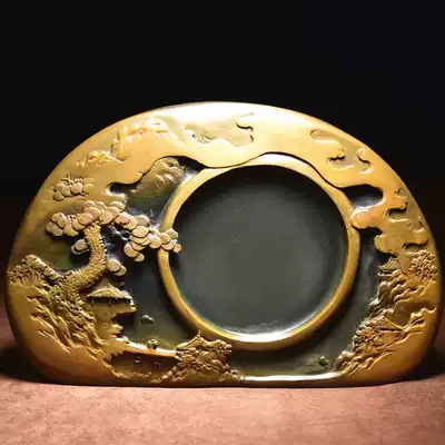 Jin Pi original stone landscape inkstone Stone Old Pit inkstone stone stone stone stone stone stone stone stone stone dragon tail Inkstone collection gift