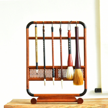 Solid mahogany rosewood pen hanger Ming style pen hanger with drawers practical simple multifunctional study room
