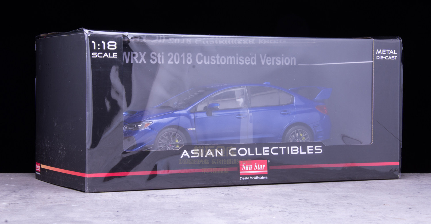 1: 18 Sun Star Subaru Leopard WRX sti 2018 Blue Sports Car Alloy