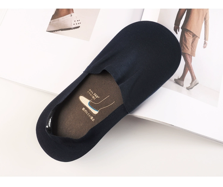 Một mảnh silicone không trượt vô hình vớ nam cotton 360 độ off-the-vai vớ nông miệng vớ không rơi với vớ của nam giới tất hài