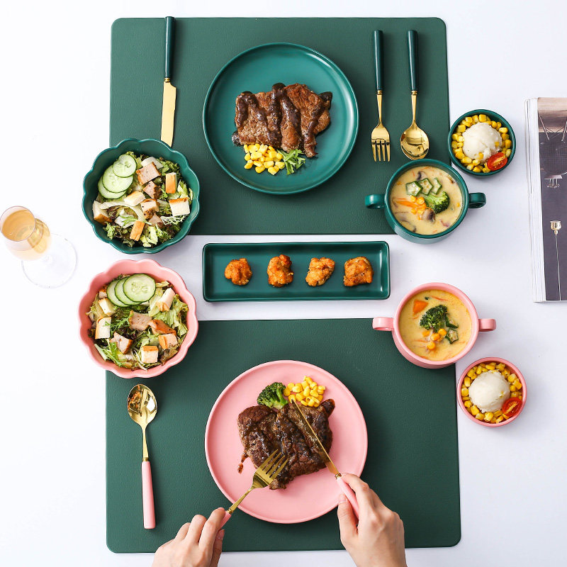 Western Dining Cutlery Au Style Full Range Steak Dinner Plate Knife Fork Spoon Suit Plate Salad Bowl Soup Bowl Home Couple Combinations