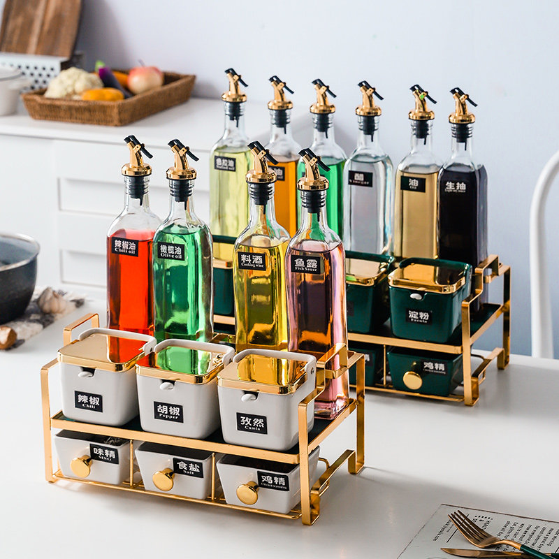 Kitchen seasoning jar Salt Tank Seasoned bottle Composition Kit Oil Pot Seasonings Containing box Home Grand total