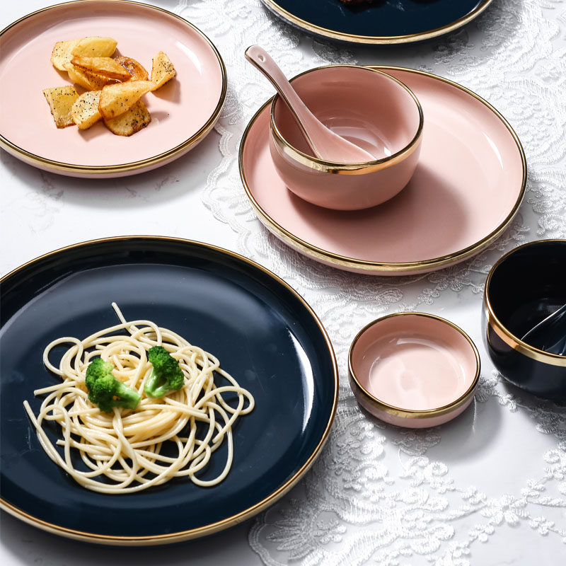 Nordic Phnom Penh Tableware Dishes Home single Eating rice bowls Disc Suit Face Soup Bowls Salad Bowls Light Lavish Meats