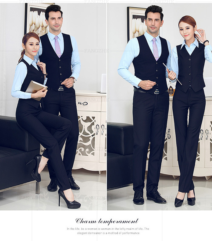 Thu đông 2016 nam mới với bộ đồ công sở cùng set đồ ba mảnh nam nữ phù hợp với áo liền quần blouse nam bộ vest nam trẻ trung