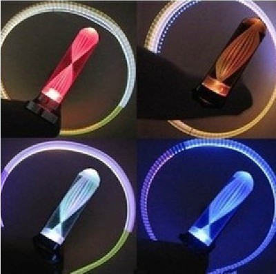 Bicycle valve lamp vibration induction wind turbine colourful air wheel mountaineer equipment accessories night flash lights