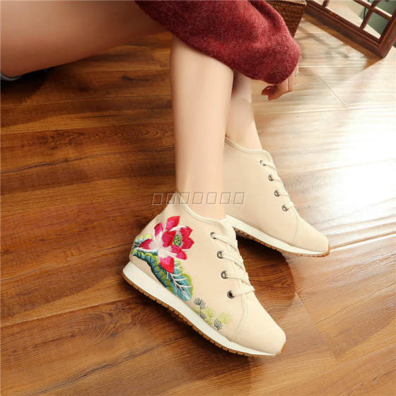 2018春夏秋新款老北京内增高布鞋女 坡跟运动鞋民族风休闲女单鞋