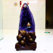 Natural purple crystal cave ornaments Amethyst cave agate cave Crystal Cave original stone money bag Zhaozhen house wind