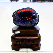 Uruguay money bag original stone cement-free amethyst cave Crystal Cave cornucopia purple crystal cluster Crystal block gathering wealth feng shui