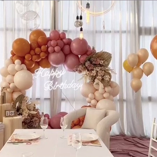 Windmill Balloon Party Color Scheme Birthday Banquet Family Background Arch Arrangement Retro Pink Decoration 29