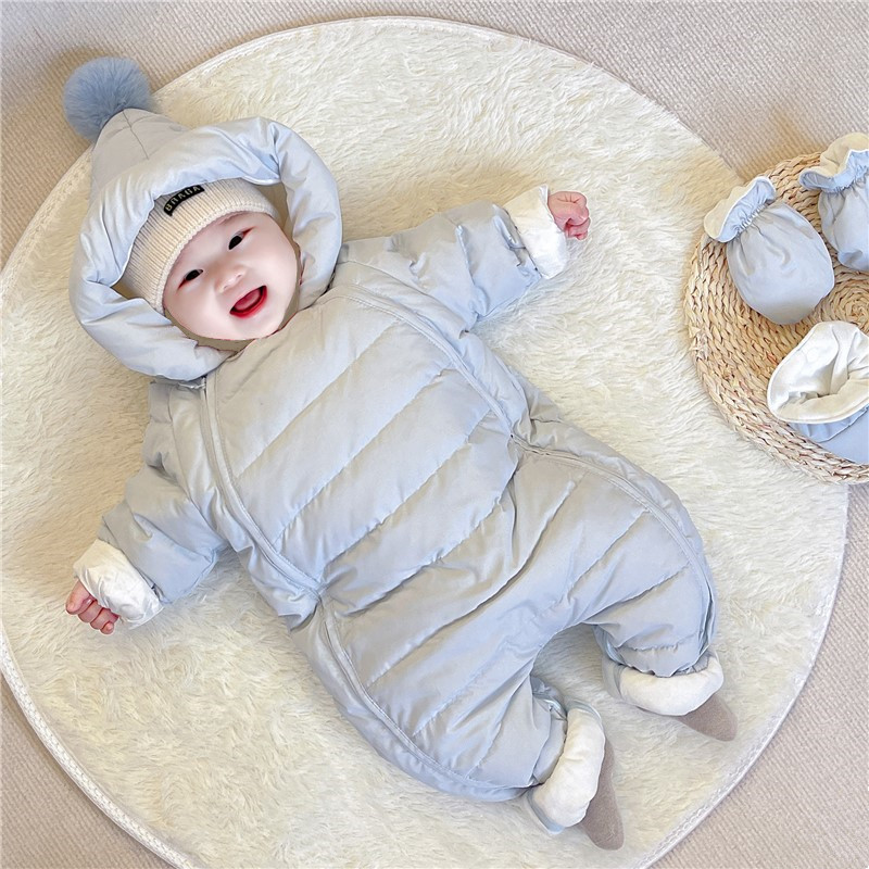 British Mina Huge Baby One-Piece down Jacket 2026 New Winter Baby Fleece-Lined Thickened Warm Romper