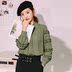 2018 đầu xuân mới áo sơ mi nữ đậu màu nhỏ tươi đại học gió lỏng lẻo chạm đáy áo polo cổ gỗ áo ký giả nữ Mùa xuân