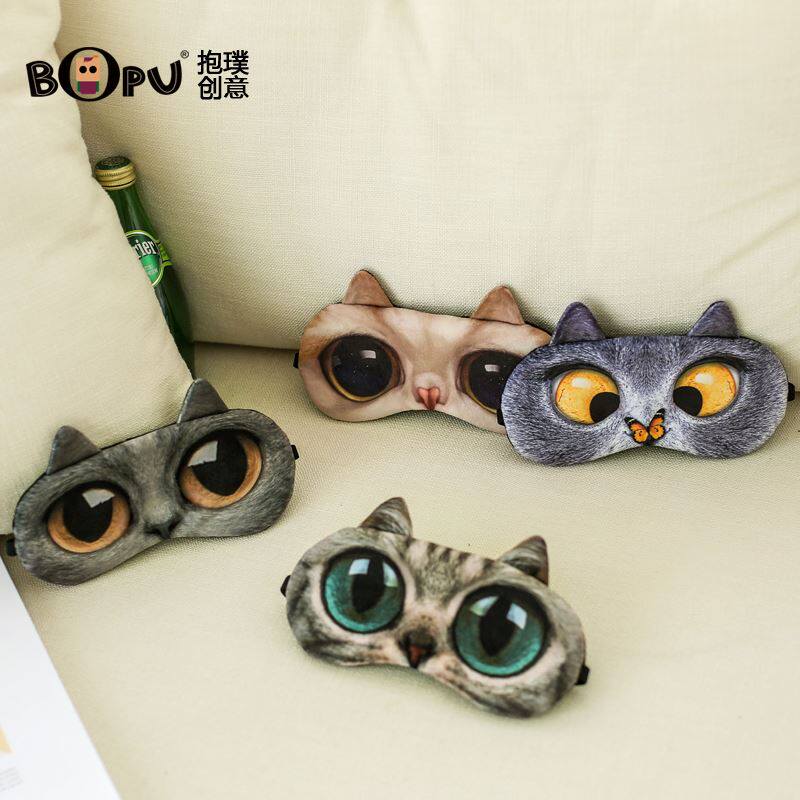 猫咪创意眼部眼罩发热热敷眼睛睡眠眼罩usb遮光卡通可爱电加热