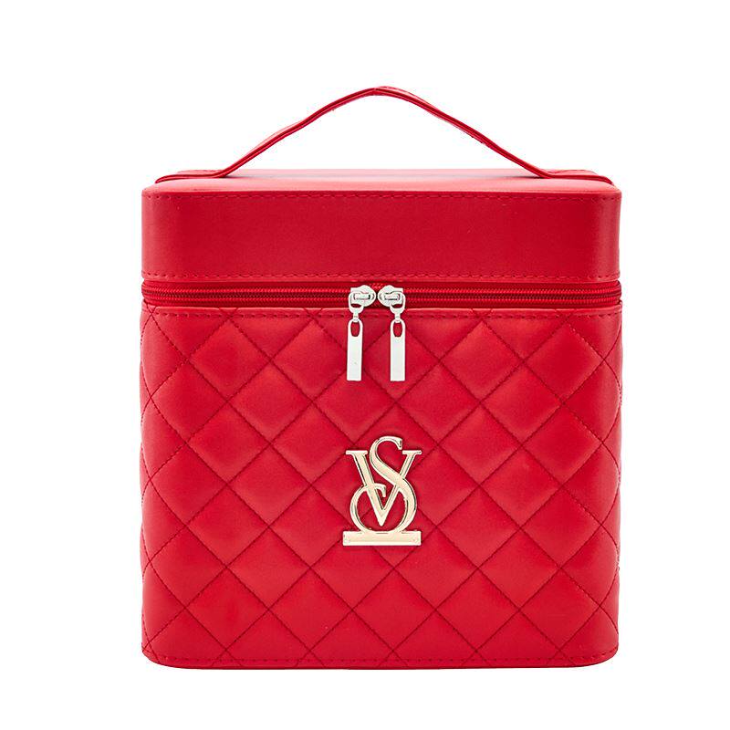 容量大化妆包可爱大号方品中袋随身便携手提收纳盒简约化妆箱韩国