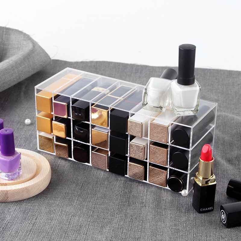 Transparent Dogmouth red containing box Show 24 Gg plastic Desktop lip lipstick Lipstick Makeup Case