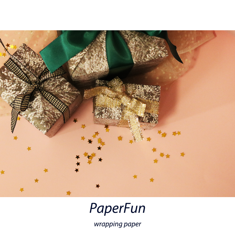 PaperFun Black and White Retroit Noise Tree Gift Paper for Nordic Christmas Gift Package Paper