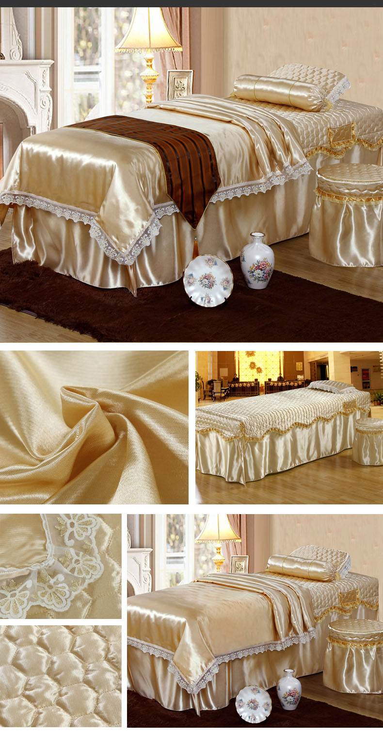 Các rửa lụa khăn trải giường cotton gia đình mới bốn cao cấp thẩm mỹ viện chăm sóc sắc đẹp Covers giường SPA Wenxiu châu Âu - Trang bị tấm khăn trải giường spa