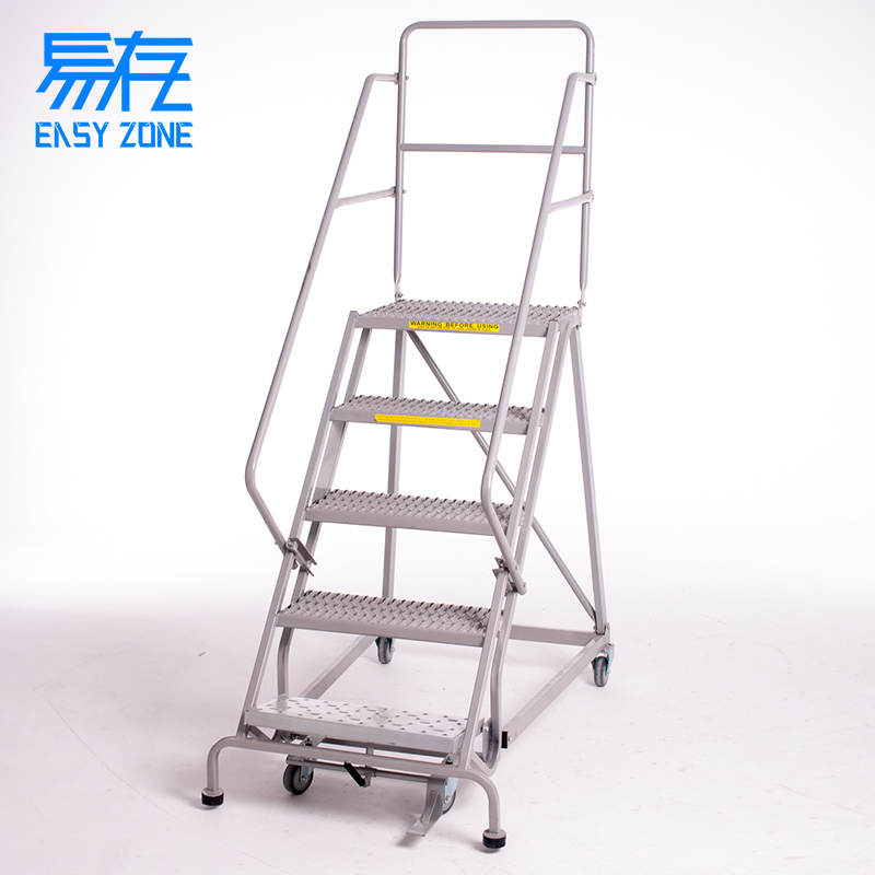 Yicun steel movable climbing car Supermarket warehouse Non-slip board Climbing ladder pedal mobile platform American