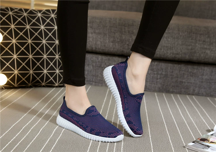 Giày pull nữ chính hãng mùa hè thấp để giúp giày lưới thoáng khí thời trang thấp giúp giày thông thường vải lười giày hàng ngày