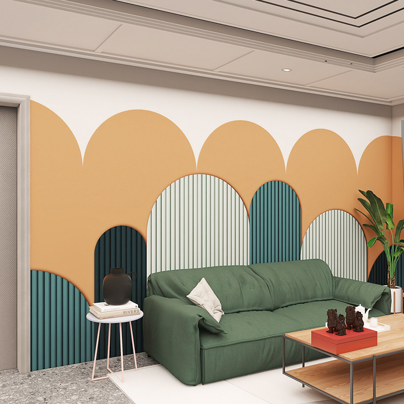 Geometric irregular Morandi integrated board living room sofa background decoration gusset dining room siding interior decoration